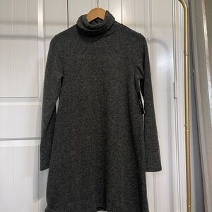Lulu's Dark Gray Knit Turtleneck Dress
